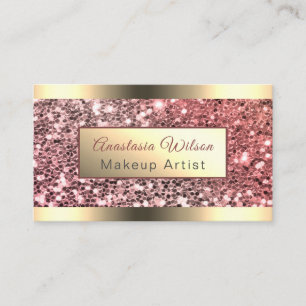 Carte De Visite Parties scintillant or Rose Chic Foil