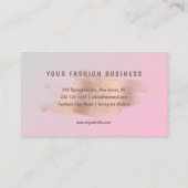 Carte De Visite parties scintillant or rose couturière rose coutur (Dos)