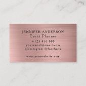 Carte De Visite Parties scintillant Or Rose De Luxe Diamant Pourta (Dos)