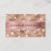 Carte De Visite Parties scintillant Or Rose De Luxe Diamant Pourta (Devant)
