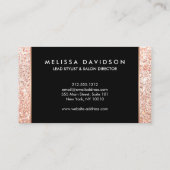 Carte De Visite Parties scintillant or rose et beauté glamour (Dos)