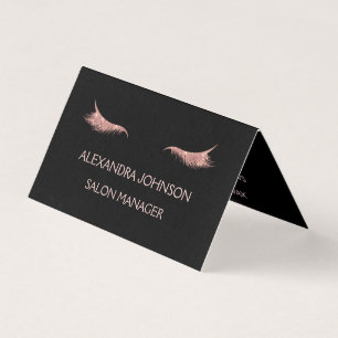 Carte De Visite Parties scintillant or rose et extension Eyelash