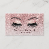 Carte De Visite Parties scintillant or rose Eyelash Extensions Sal (Devant)
