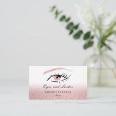 Carte De Visite Parties scintillant or Rose Eyes Brows Lashes (Debout devant)