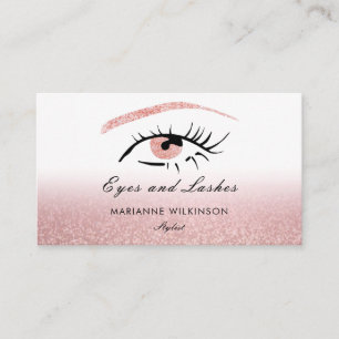 Carte De Visite Parties scintillant or Rose Eyes Brows Lashes
