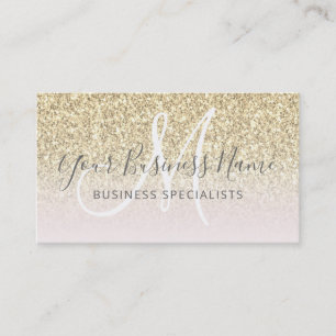 Carte De Visite Parties scintillant or rose fille Business Logo Mo