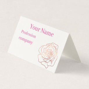 Carte De Visite Parties scintillant or Rose floral