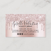 Carte De Visite parties scintillant or rose goutte à goutte de maq (Dos)