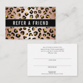 Carte De Visite Parties scintillant or rose leopard Référence clie (Devant / Derrière)