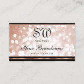 Carte De Visite Parties scintillant or Rose lumineux Monogramme no (Devant)
