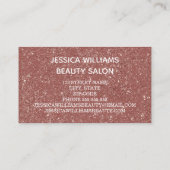 Carte De Visite Parties scintillant or Rose moderne White Script m (Dos)