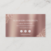 Carte De Visite Parties scintillant or rose | Parties scintillant  (Dos)