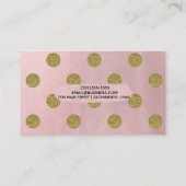 Carte De Visite Parties scintillant or rose Rose doux Glam Pois mi (Dos)