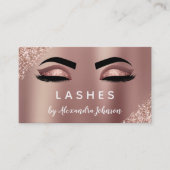 Carte De Visite Parties scintillant or rose Rose Eyelash Lashes Ex (Devant)