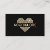 Carte De Visite Parties scintillant Or simple Amour Coeur Forme No (Devant)