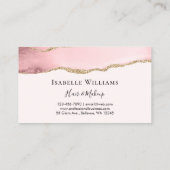 Carte De Visite Parties scintillant or simple en marbre rose clair (Dos)