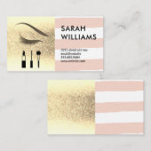 Carte De Visite Parties scintillant or | Tracées | Beauté des cils (Devant / Derrière)