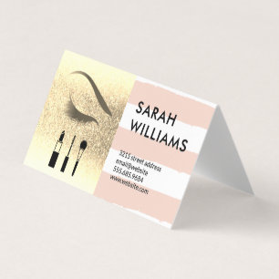 Carte De Visite Parties scintillant or   Tracées   Beauté des cils