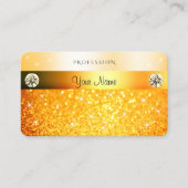 Carte De Visite Parties scintillant orange de luxe Étoiles et diam (Devant)