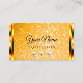 Carte De Visite Parties scintillant orange élégant Étoiles lumineu (Devant)