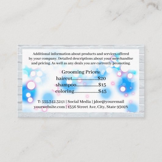 Carte De Visite Parties scintillant | Outils de mise en forme | Lu (Dos)