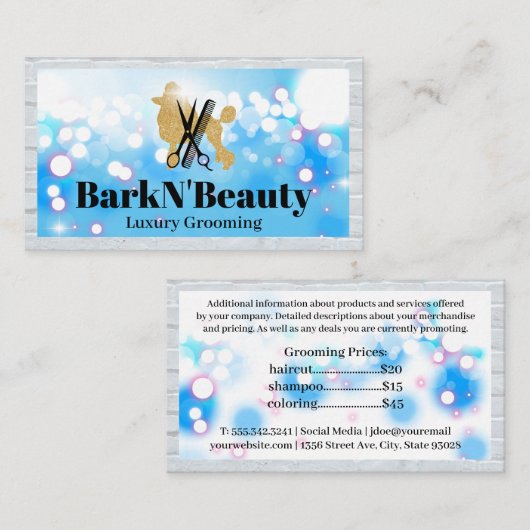 Carte De Visite Parties scintillant | Outils de mise en forme | Lu (Devant / Derrière)