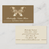 Carte De Visite Parties scintillant papillon aile spirale décorati (Devant / Derrière)