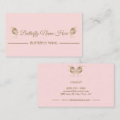 Carte De Visite Parties scintillant Papillon ailes Décor Or (Devant / Derrière)