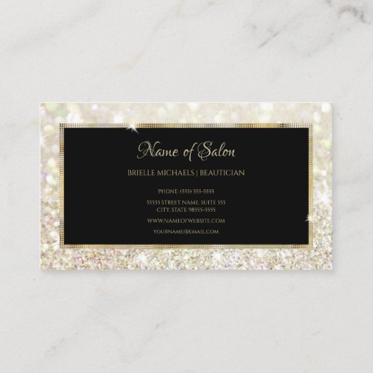 Carte De Visite Parties scintillant papillon rose noir et or Scrip (Dos)