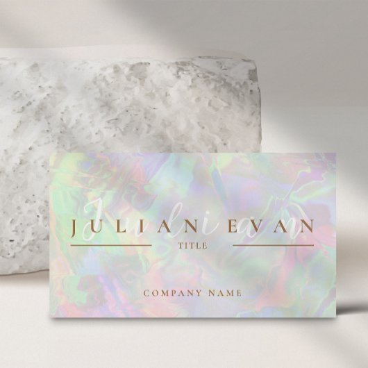 Carte De Visite Parties scintillant Pastel moderne Holographie Aur