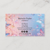 Carte De Visite Parties scintillant Pastel moderne Papillon Esthet (Dos)