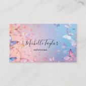 Carte De Visite Parties scintillant Pastel moderne Papillon Esthet (Devant)