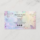 Carte De Visite Parties scintillant Pastel moderne Papillon Esthet (Dos)