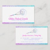 Carte De Visite Parties scintillant Pâtisserie Logo Boulangerie wh (Devant / Derrière)