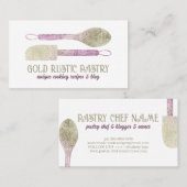 Carte De Visite Parties scintillant pâtisserie rose or pétillant c (Devant / Derrière)