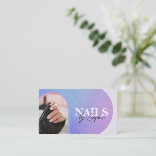 Carte De Visite parties scintillant photo personnalisée Sparkling (Debout devant)