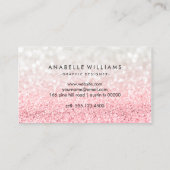 Carte De Visite Parties scintillant Pink Ombre et Motif Bokeh (Dos)