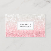 Carte De Visite Parties scintillant Pink Ombre et Motif Bokeh (Devant)
