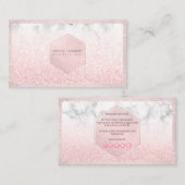 Carte De Visite Parties scintillant PixDezines Glam Faux, Blush ro (Devant / Derrière)