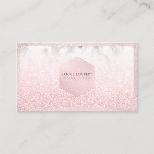 Carte De Visite Parties scintillant PixDezines Glam Faux, Blush ro (Devant)
