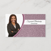 Carte De Visite Parties scintillant Plum Faux Photo Professionnell (Devant)