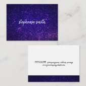 Carte De Visite Parties scintillant pourpre (Devant / Derrière)
