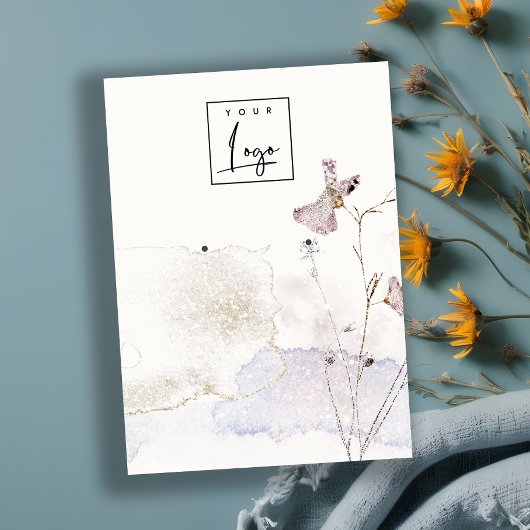 Carte De Visite Parties scintillant Pressé Fleurs Boucles d'oreill