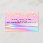 Carte De Visite Parties scintillant professionnelle Holographique  (Dos)