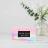 Carte De Visite Parties scintillant professionnelle Holographique  (Debout devant)