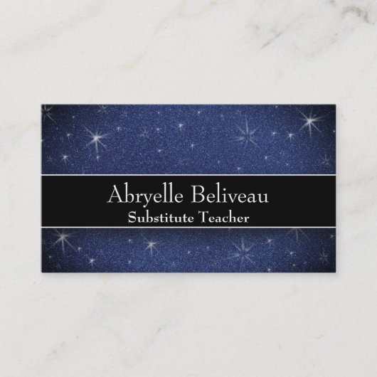 Carte De Visite Parties scintillant professionnelle substitut Ense (Devant)