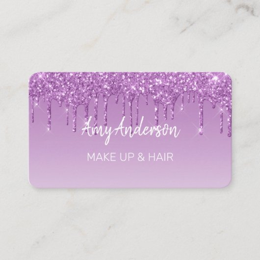 Carte De Visite Parties scintillant Purple de déperdition personna (Devant)