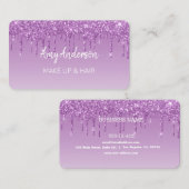 Carte De Visite Parties scintillant Purple de déperdition personna (Devant / Derrière)