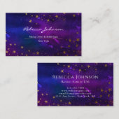 Carte De Visite Parties scintillant Purple Et Or (Devant / Derrière)