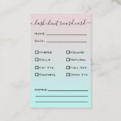 Carte De Visite Parties scintillant Purple Eyelash Extension Clien (Dos)